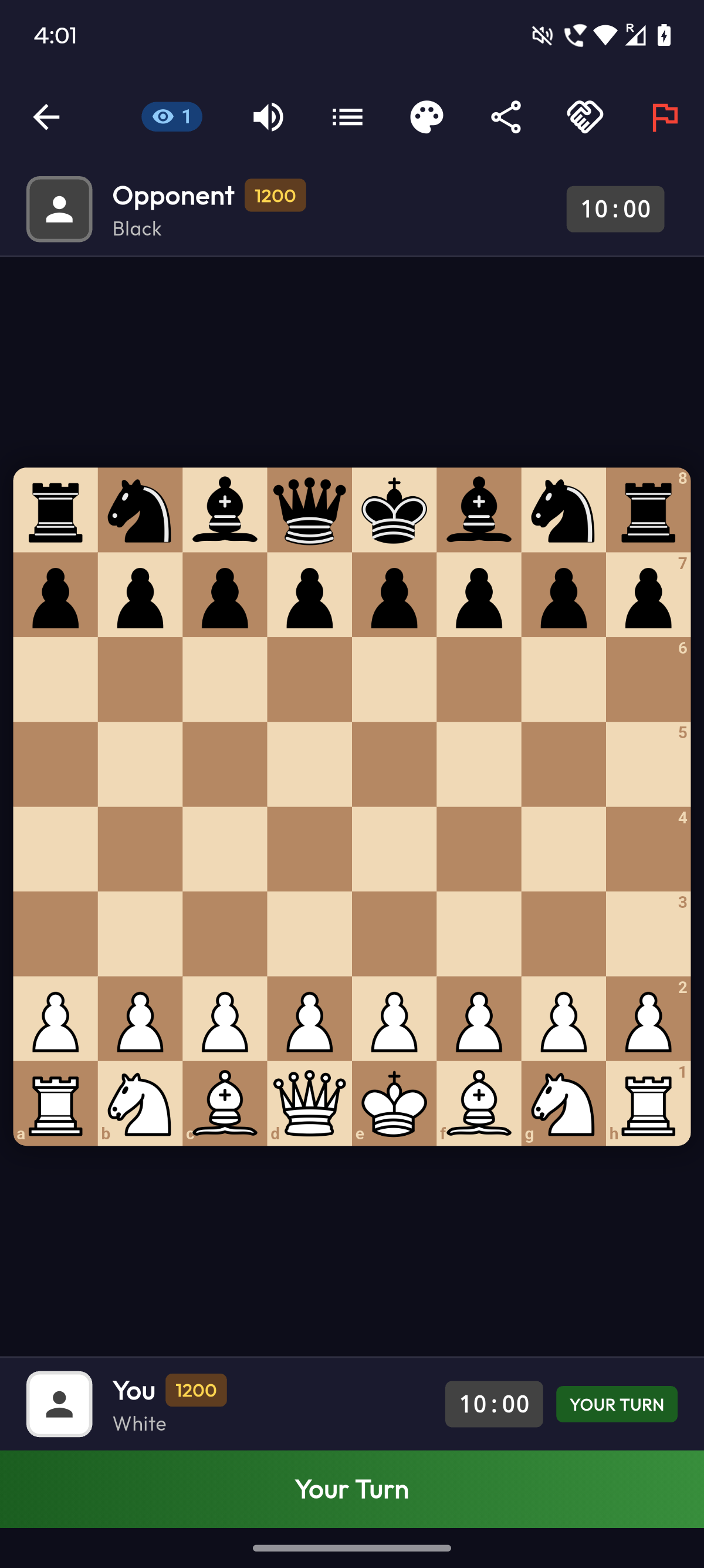 MPlay Chess game showing active match between two players